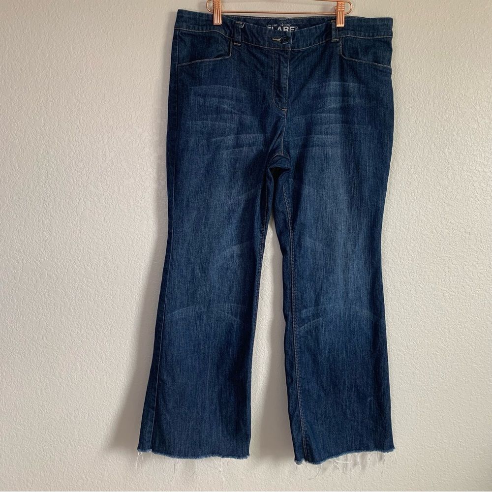 NY&C Y2K low rise Flare Raw  Hem Wide Leg Jeans